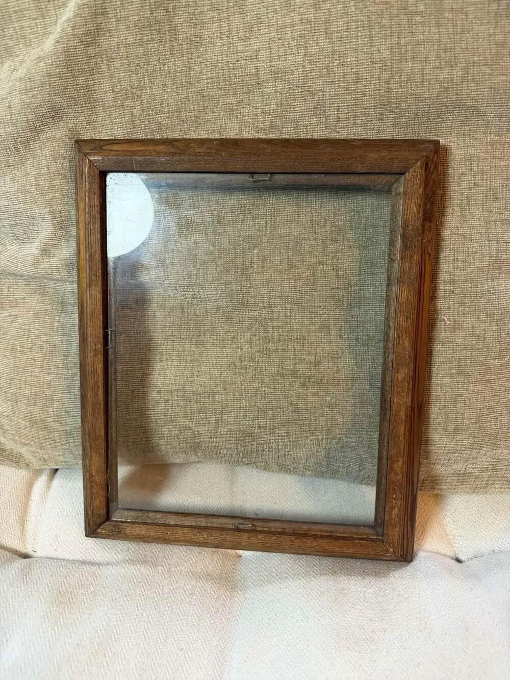 Vintage Solid Oak Wood Picture Frame Dark Wood Grain with Glass